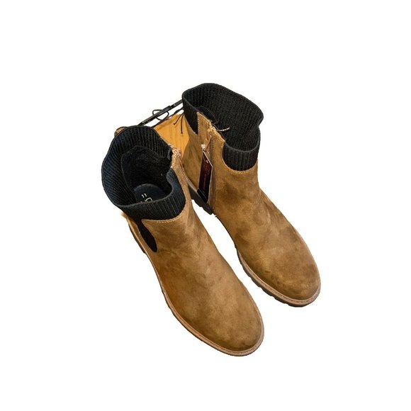 No Boundaries Women’s Chelsea Boots With Knit Panel Size 11 Brown - Picture 2 of 3